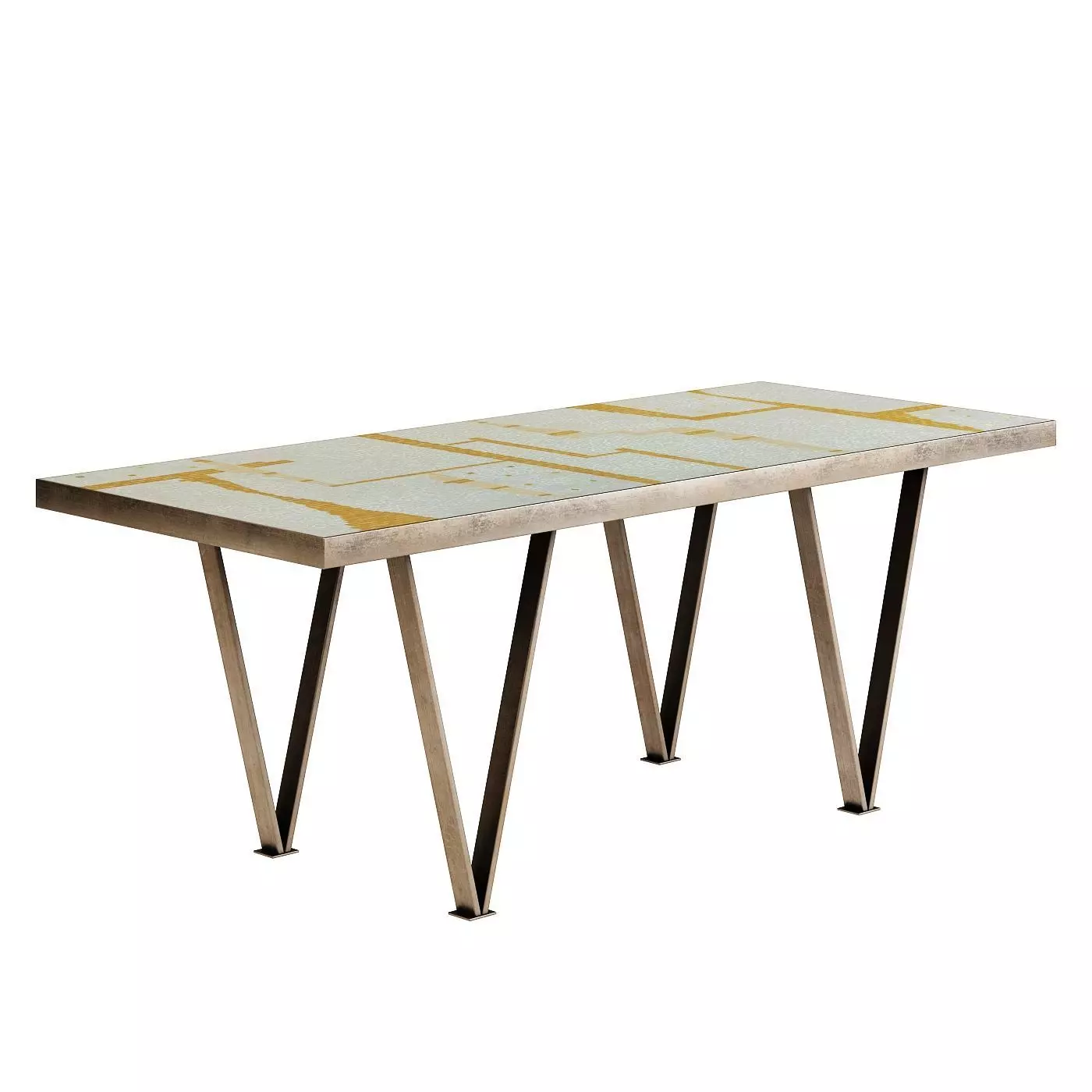 Mosaic tile coffee table 3D model_0