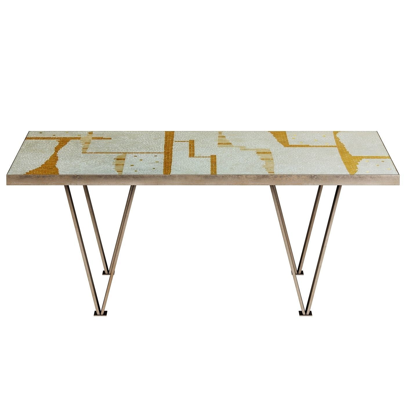 Mosaic tile coffee table 3D model_1