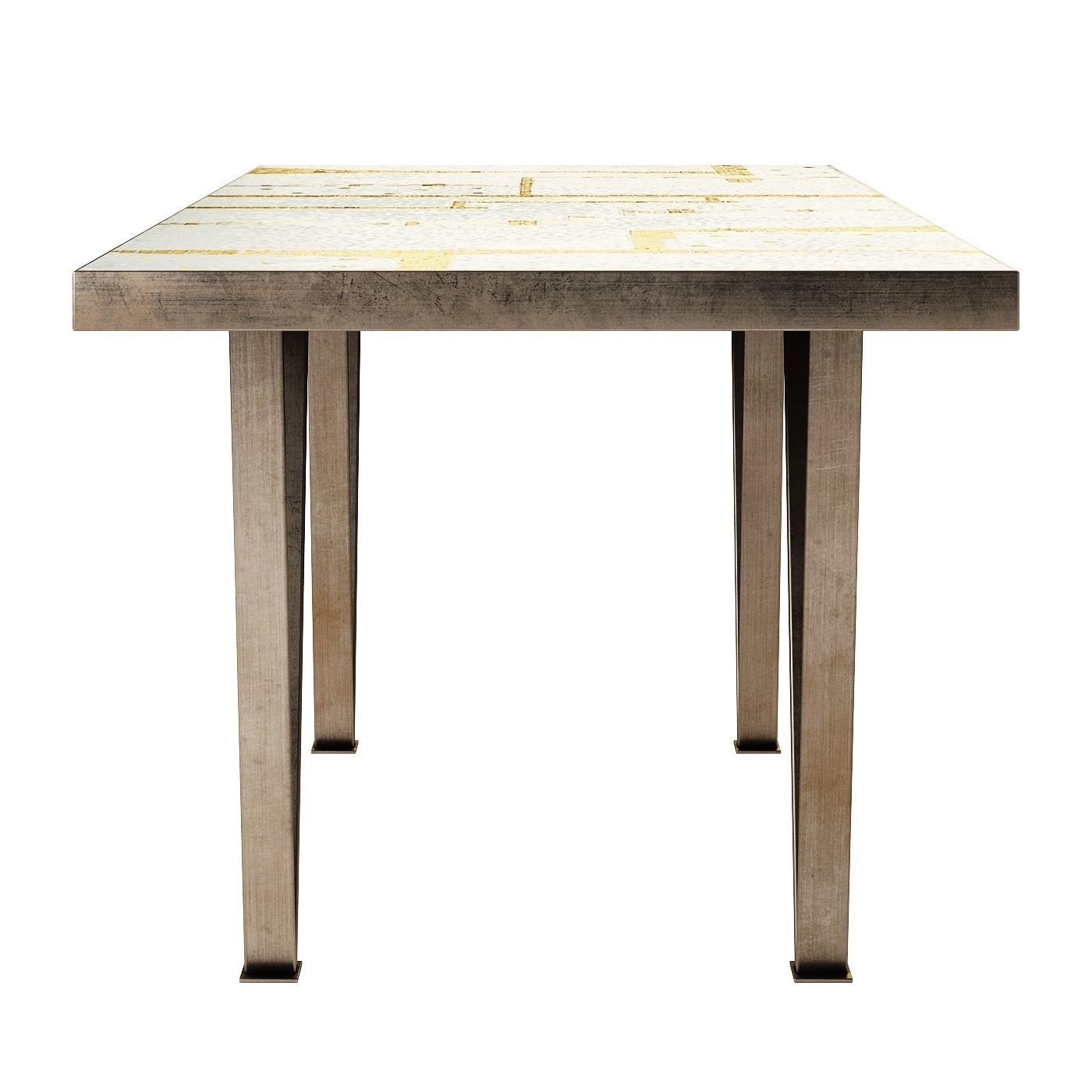 Mosaic tile coffee table 3D model_2