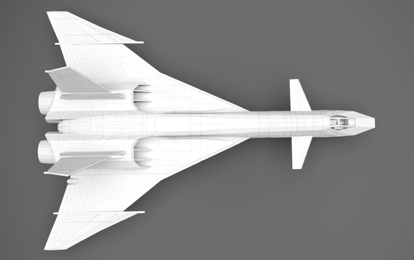 Mig 31 Firefox Low Poly Scale model 3D print model_5