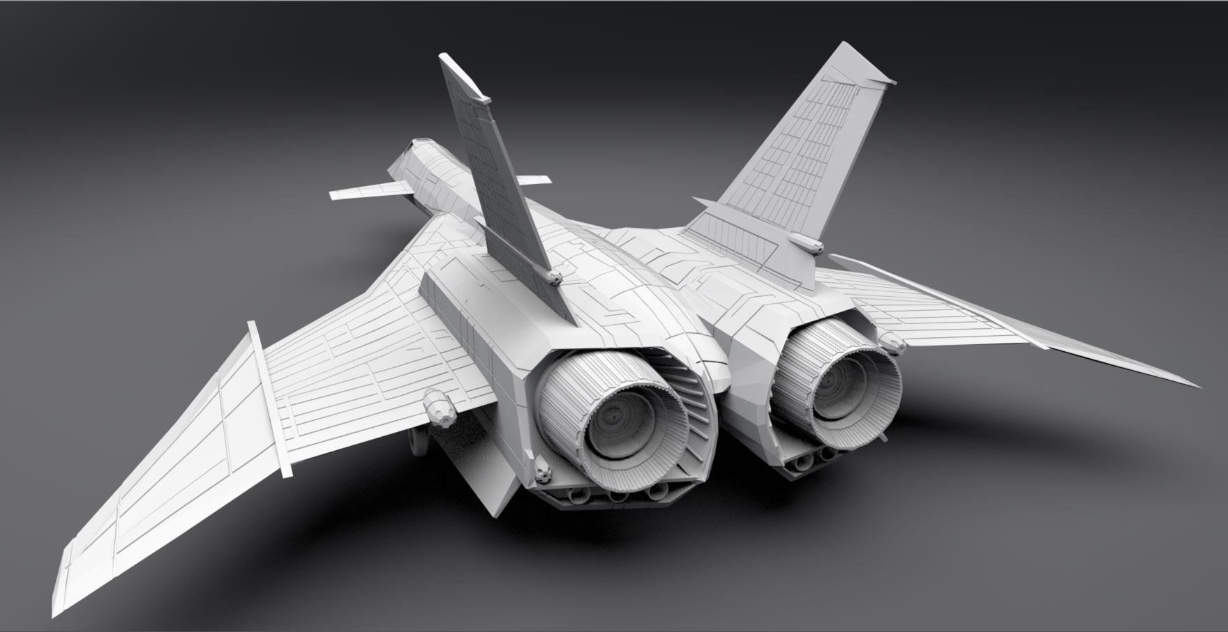Mig 31 Firefox Low Poly Scale model 3D print model_4