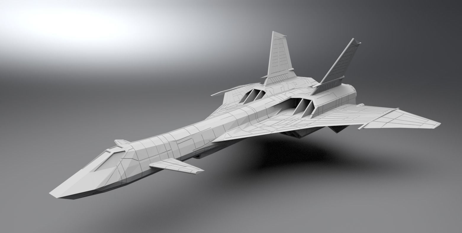 Mig 31 Firefox Low Poly Scale model 3D print model_1