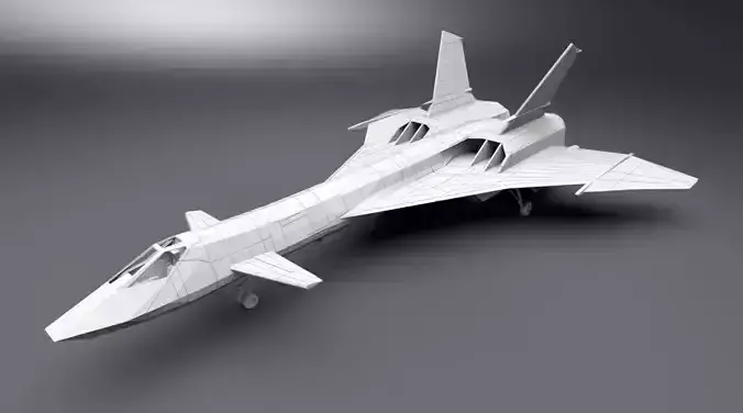 Mig 31 Firefox Low Poly Scale model 3D print model
