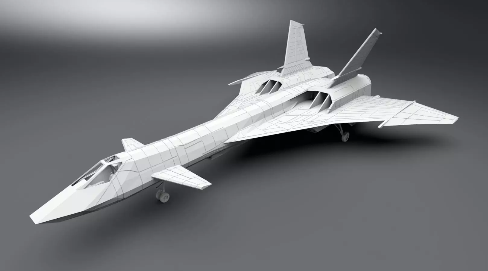 Mig 31 Firefox Low Poly Scale model 3D print model_0