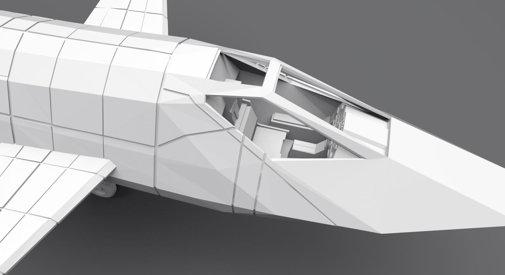 Mig 31 Firefox Low Poly Scale model 3D print model_6