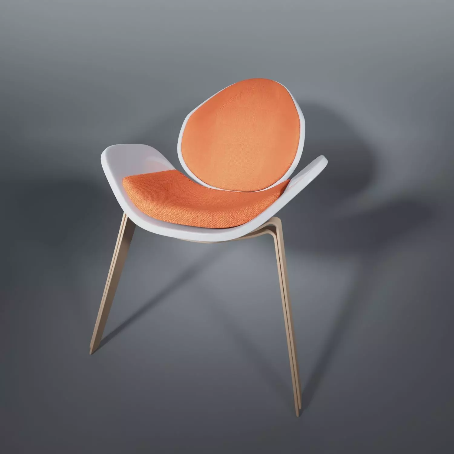 Arm chair white and orange Free 3D model