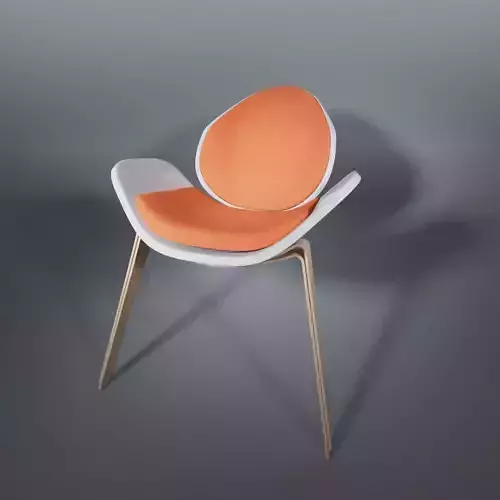 Arm chair white and orange 