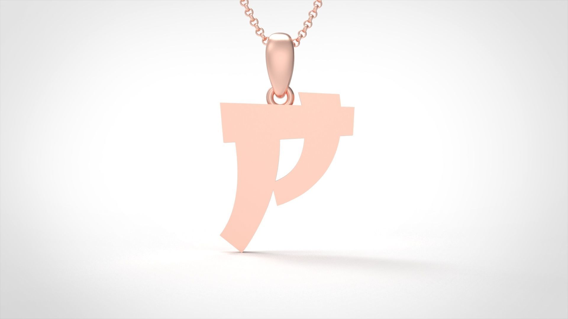 Model 670 P Saiko Initial Japon Letter 3D print model_5