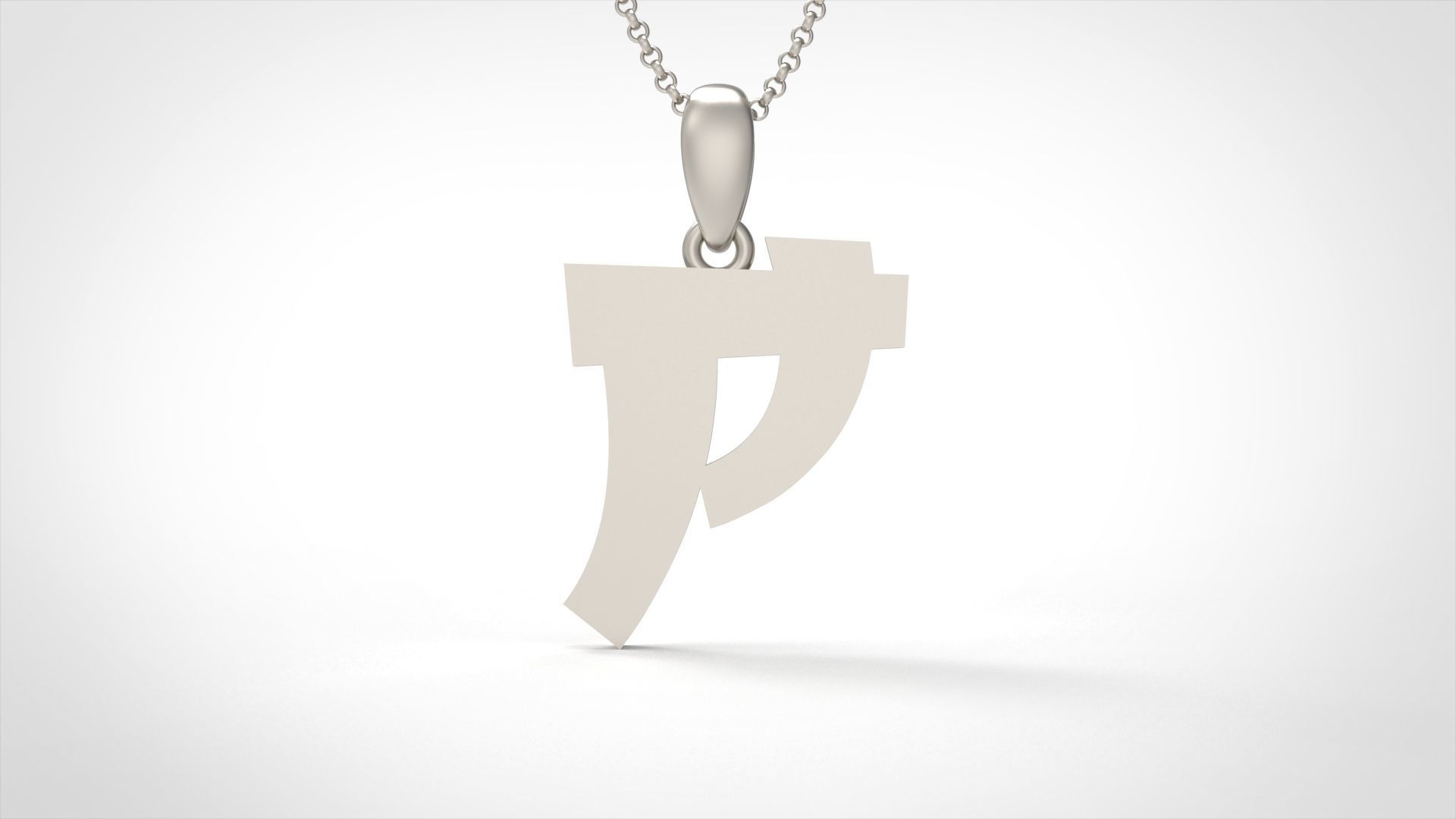 Model 670 P Saiko Initial Japon Letter 3D print model_4