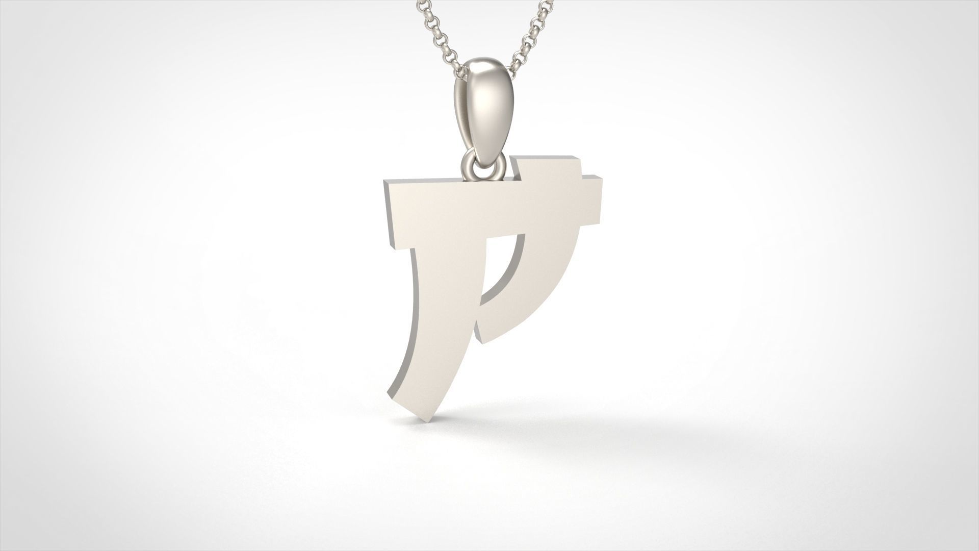 Model 670 P Saiko Initial Japon Letter 3D print model_3