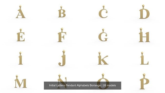 Initial Letters Pendant Alphabets Boriango 3D Model Collection