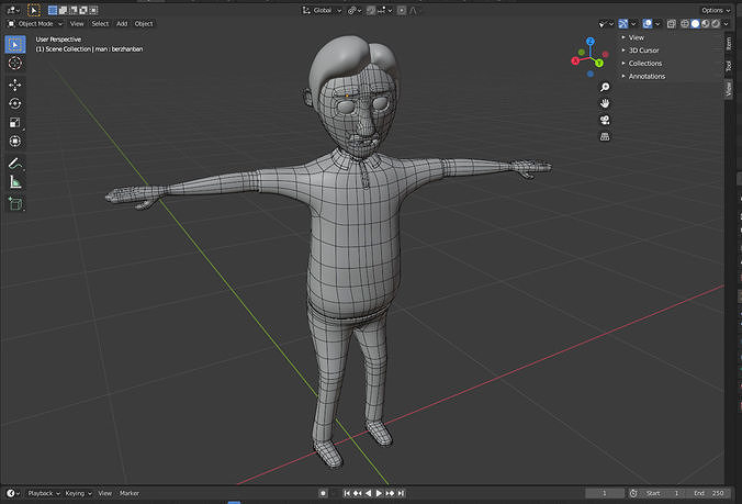 3d model man Low-poly 3D model