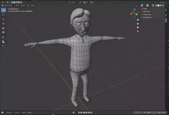 3d model man Low-poly 3D model