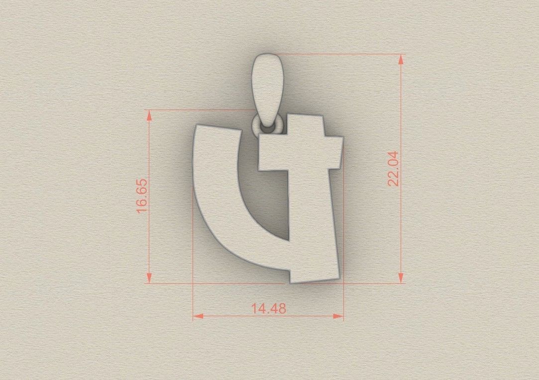 Model 674 U Saiko Initial Japon Letter 3D print model_6