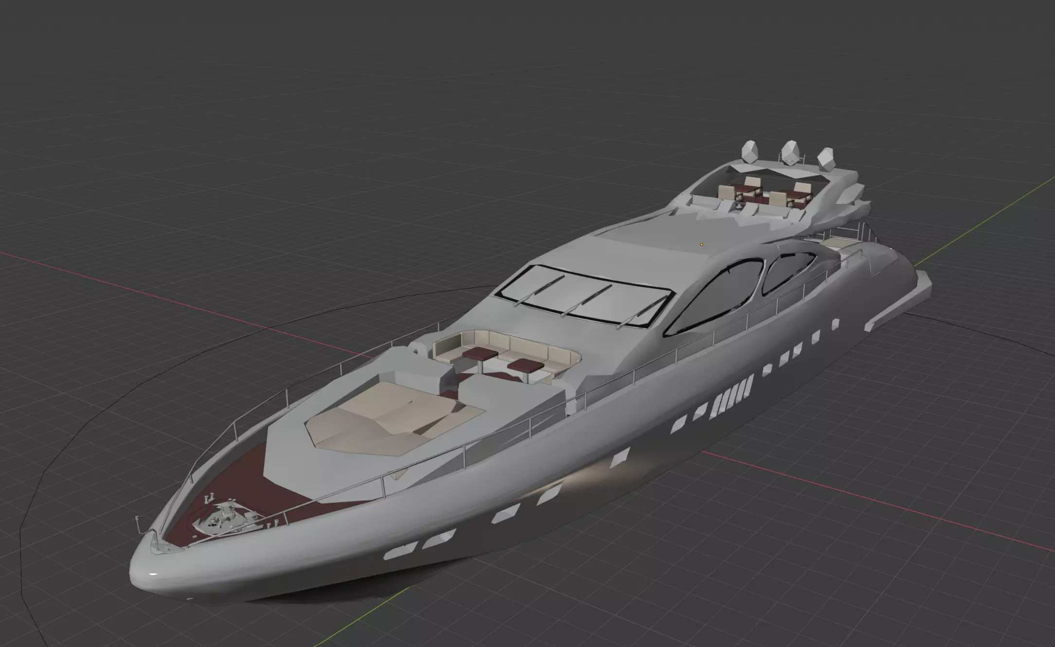 Yacht luxury 3D model_0