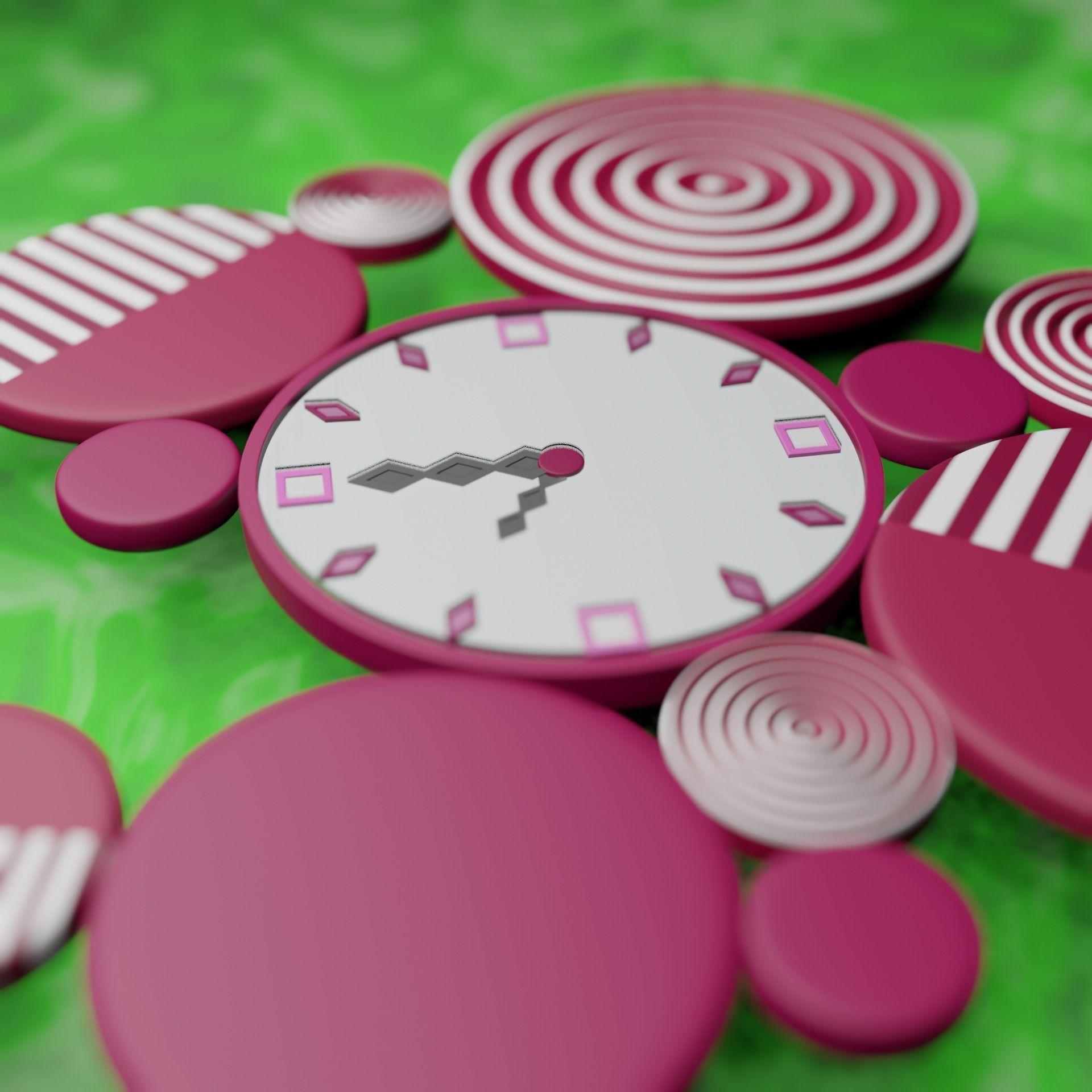 wall clock Low-poly 3D model_4