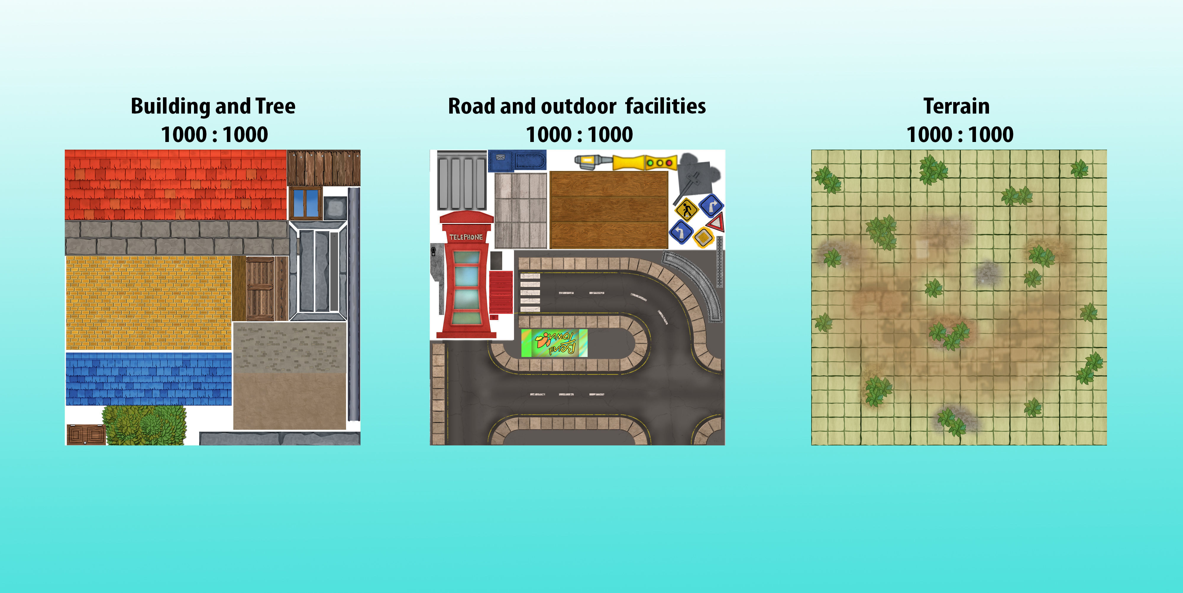 cartoon city Low-poly 3D model_3