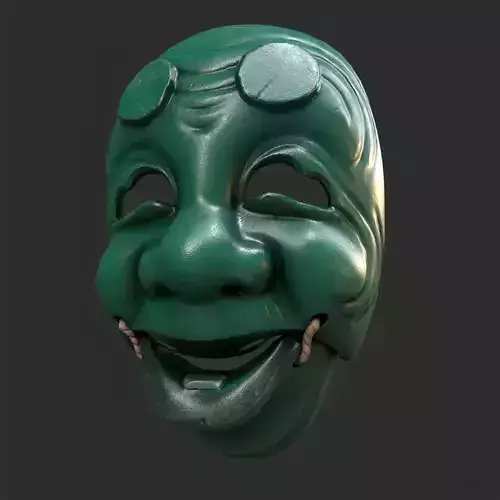 Japanese Okina Mask  Pbr 3D model