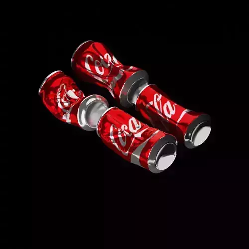 Crashed Soda Can - Coca Cola - Coke   Low-poly 3D model Crushed 