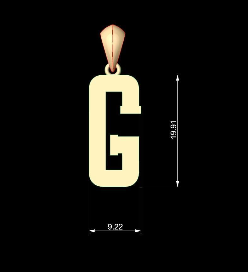 Initial Letters Pendant Amsterdam Signature Duo G 3D print model_5