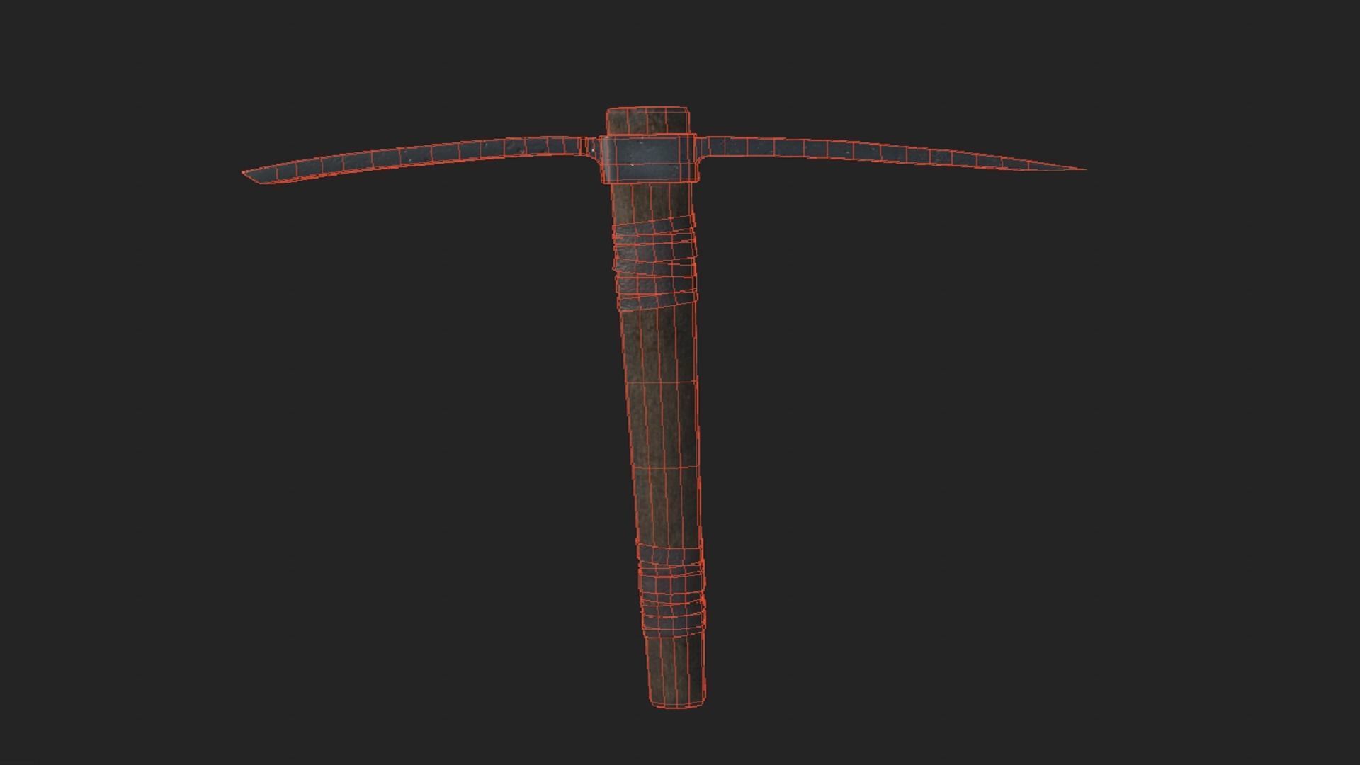 Pickaxe tool of labor PBR low-poly 3D model Low-poly 3D model_6