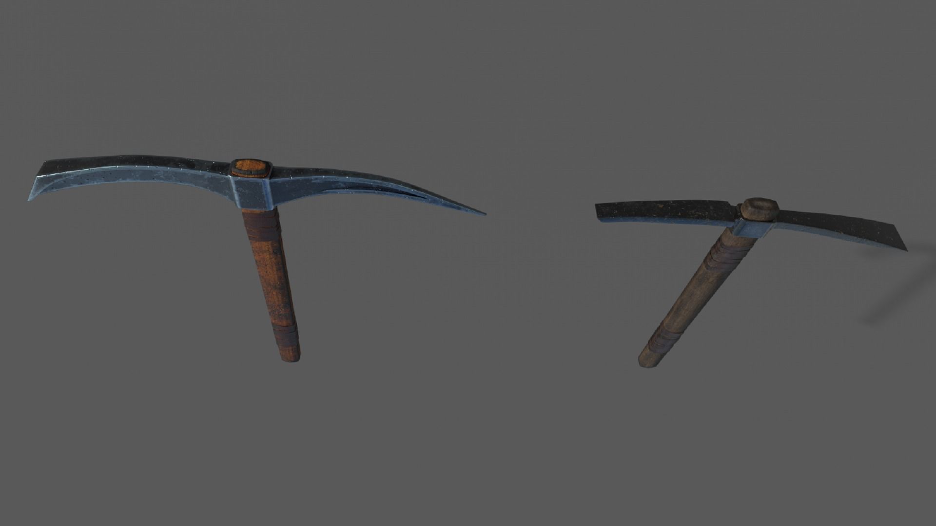 Pickaxe tool of labor PBR low-poly 3D model Low-poly 3D model_2