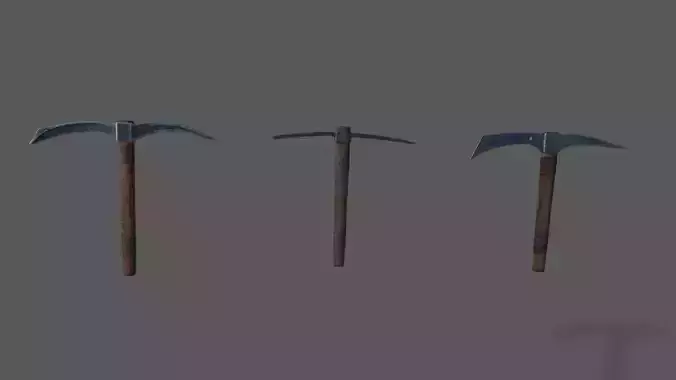 Pickaxe tool of labor PBR low-poly 3D model Low-poly 3D model