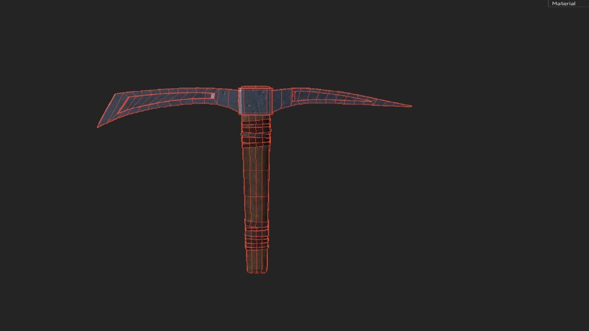 Pickaxe tool of labor PBR low-poly 3D model Low-poly 3D model_7
