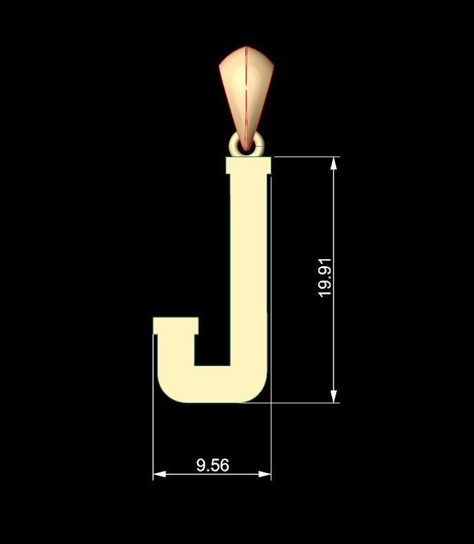 Initial Letters Pendant Amsterdam Signature Duo J 3D print model_5