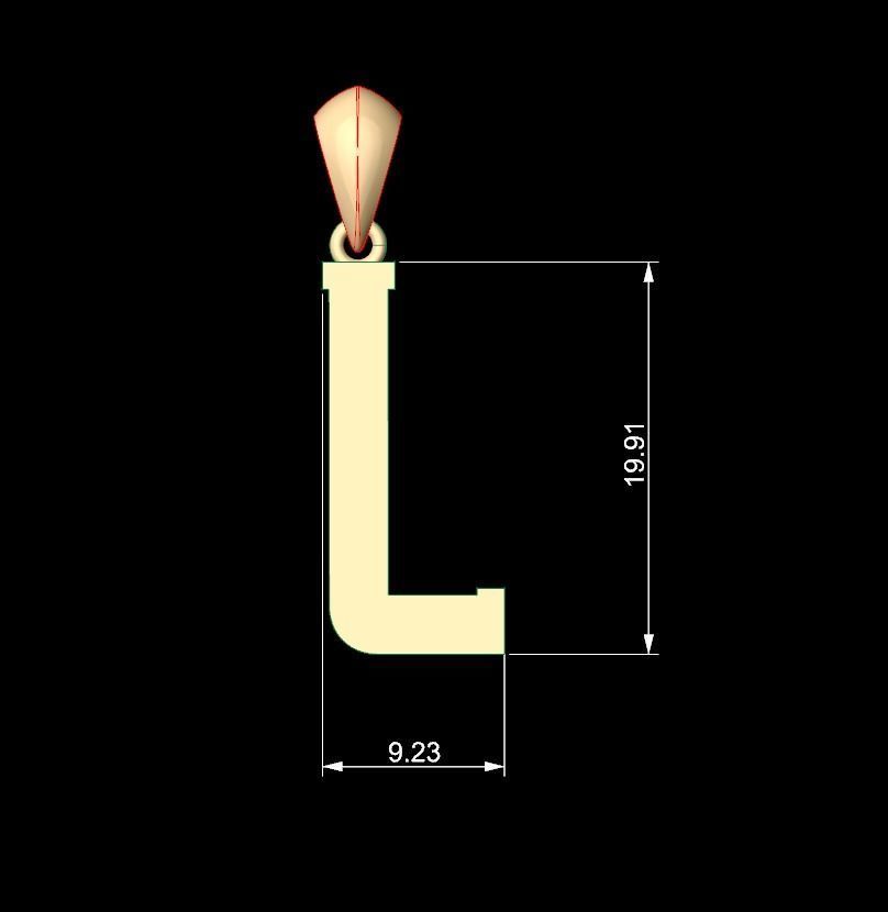 Initial Letters Pendant Amsterdam Signature Duo L 3D print model_3