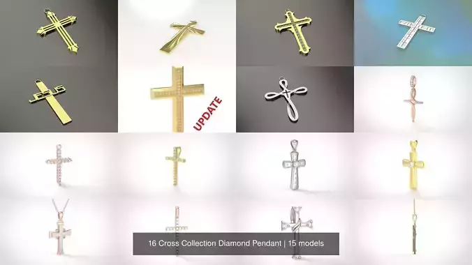 16 Cross Collection Diamond Pendant 