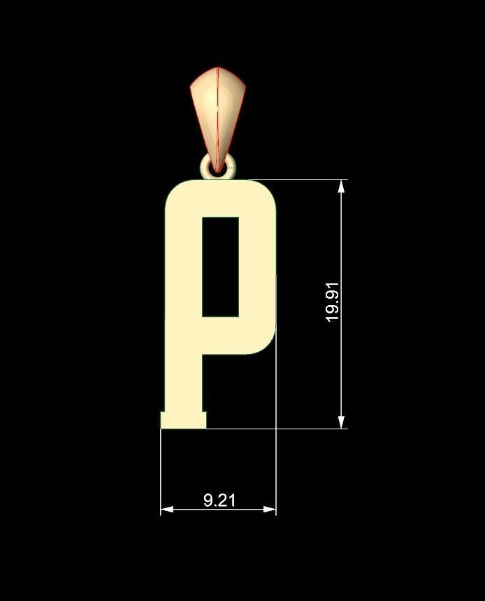 Initial Letters Pendant Amsterdam Signature Duo P 3D print model_5