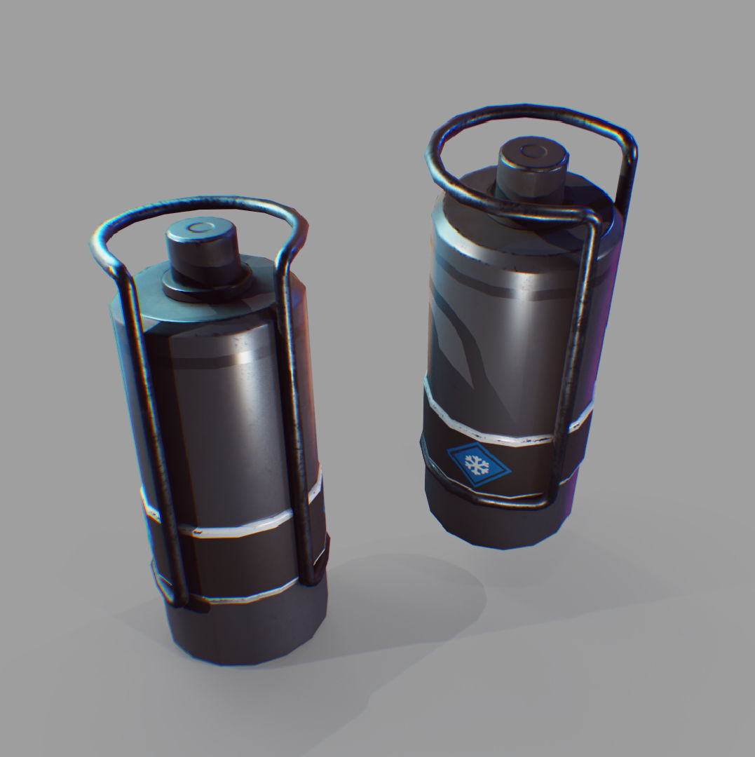 sci-fi barrels game-ready Low-poly 3D model_6