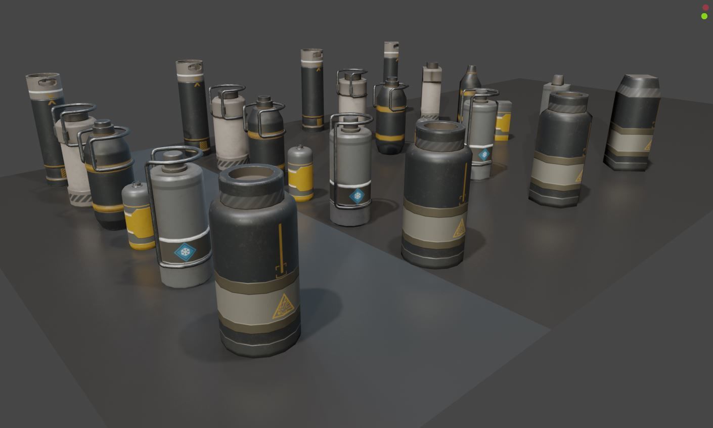 sci-fi barrels game-ready Low-poly 3D model_16