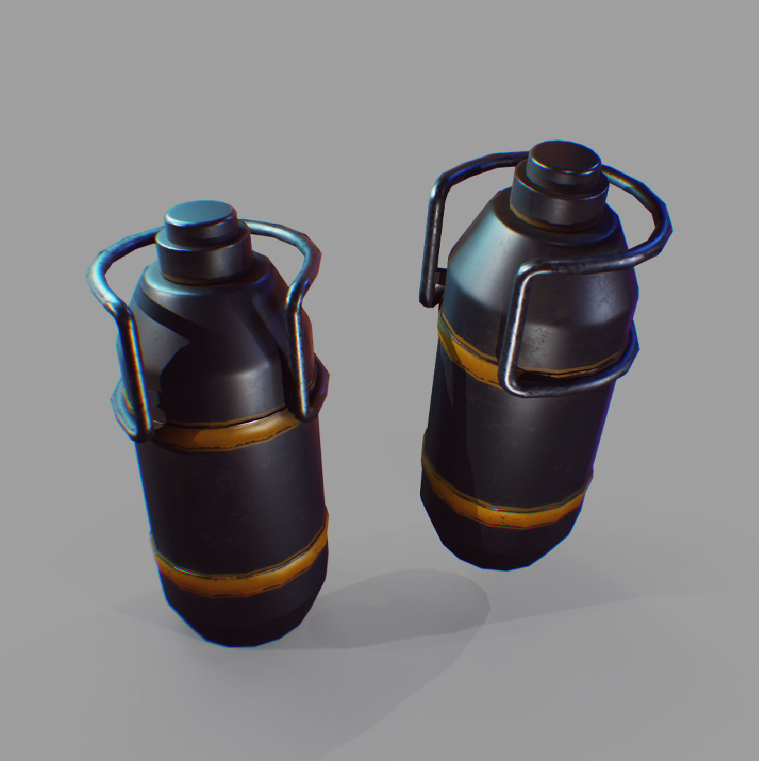 sci-fi barrels game-ready Low-poly 3D model_4