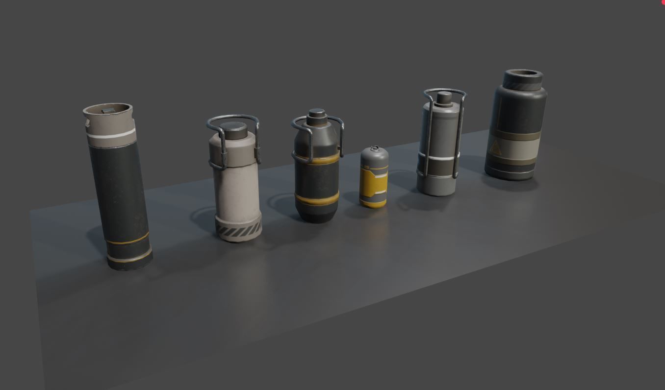 sci-fi barrels game-ready Low-poly 3D model_14