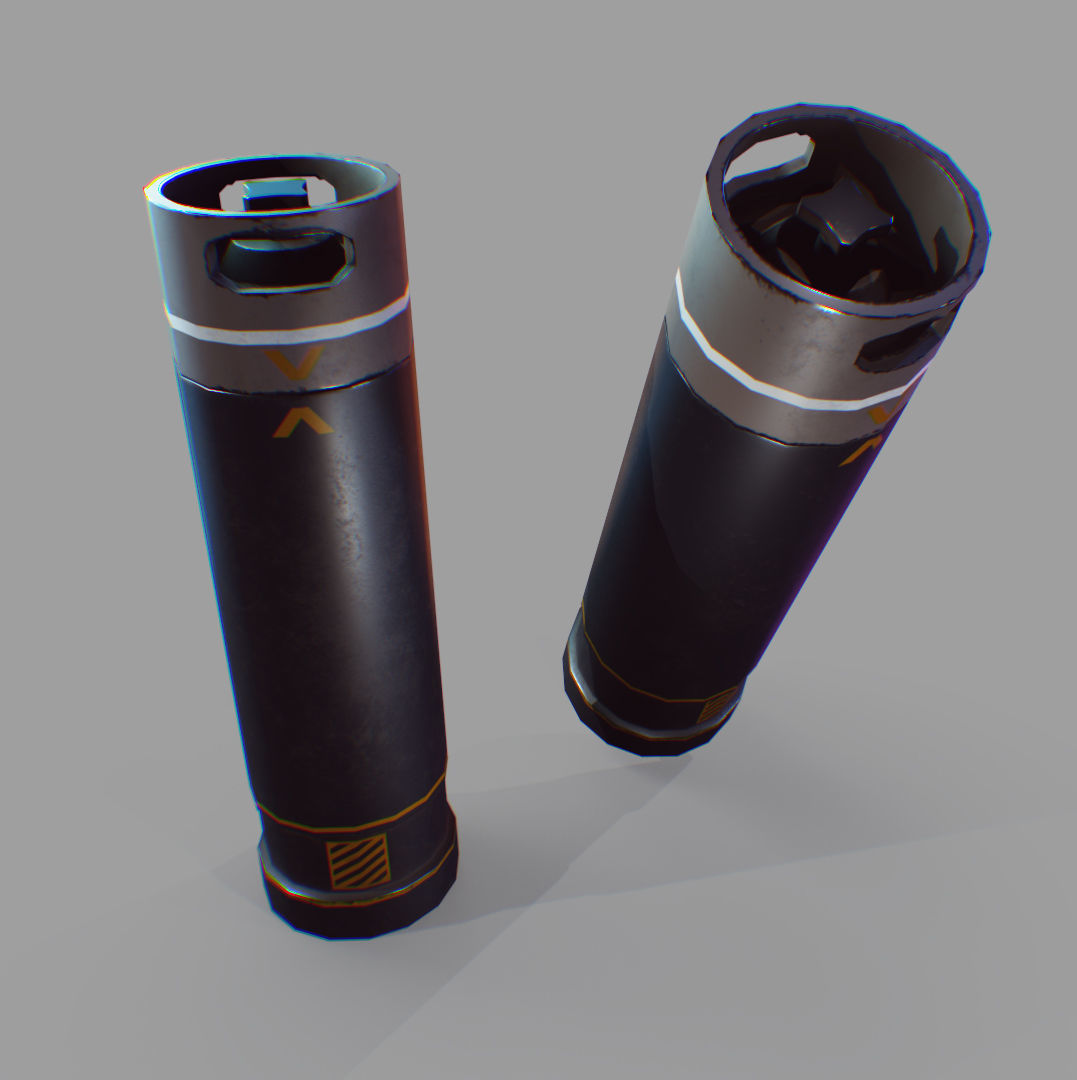 sci-fi barrels game-ready Low-poly 3D model_2