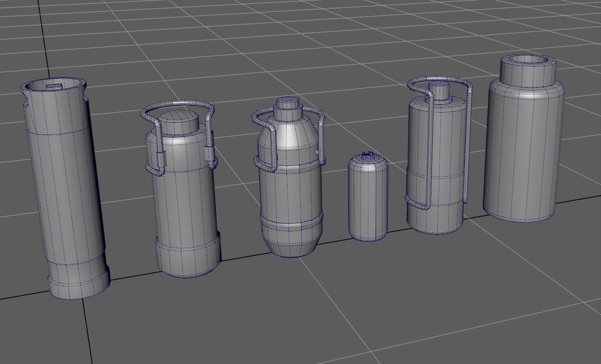 sci-fi barrels game-ready Low-poly 3D model_17