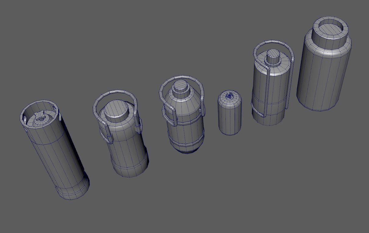 sci-fi barrels game-ready Low-poly 3D model_18