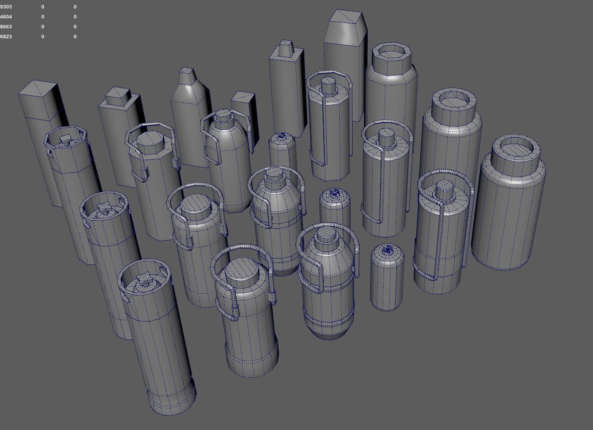 sci-fi barrels game-ready Low-poly 3D model_19