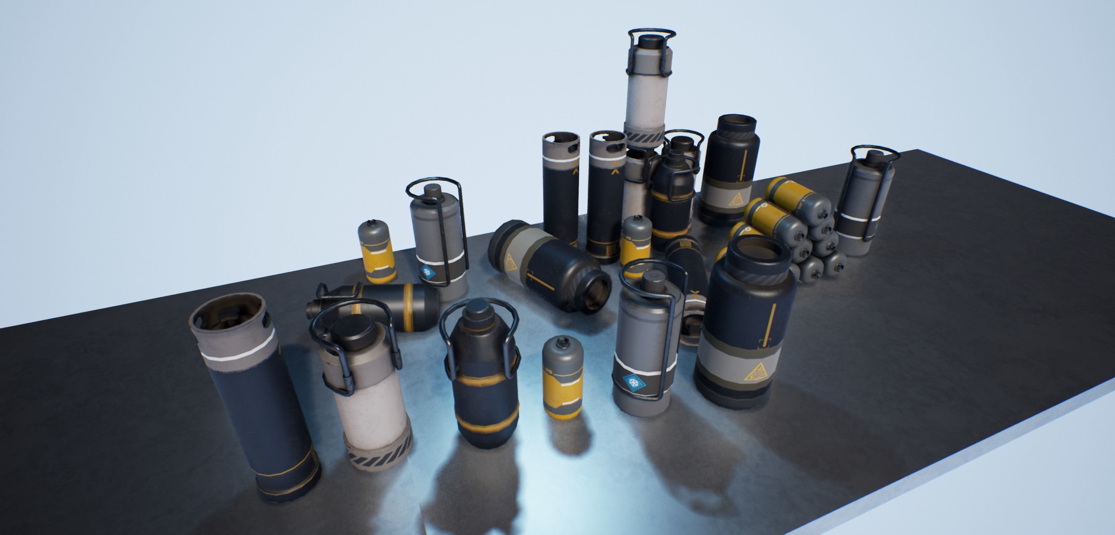 sci-fi barrels game-ready Low-poly 3D model_21