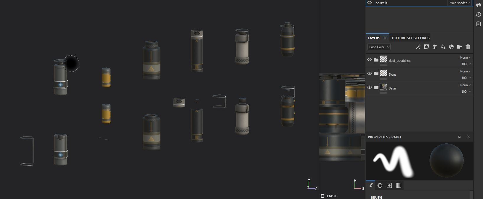 sci-fi barrels game-ready Low-poly 3D model_20