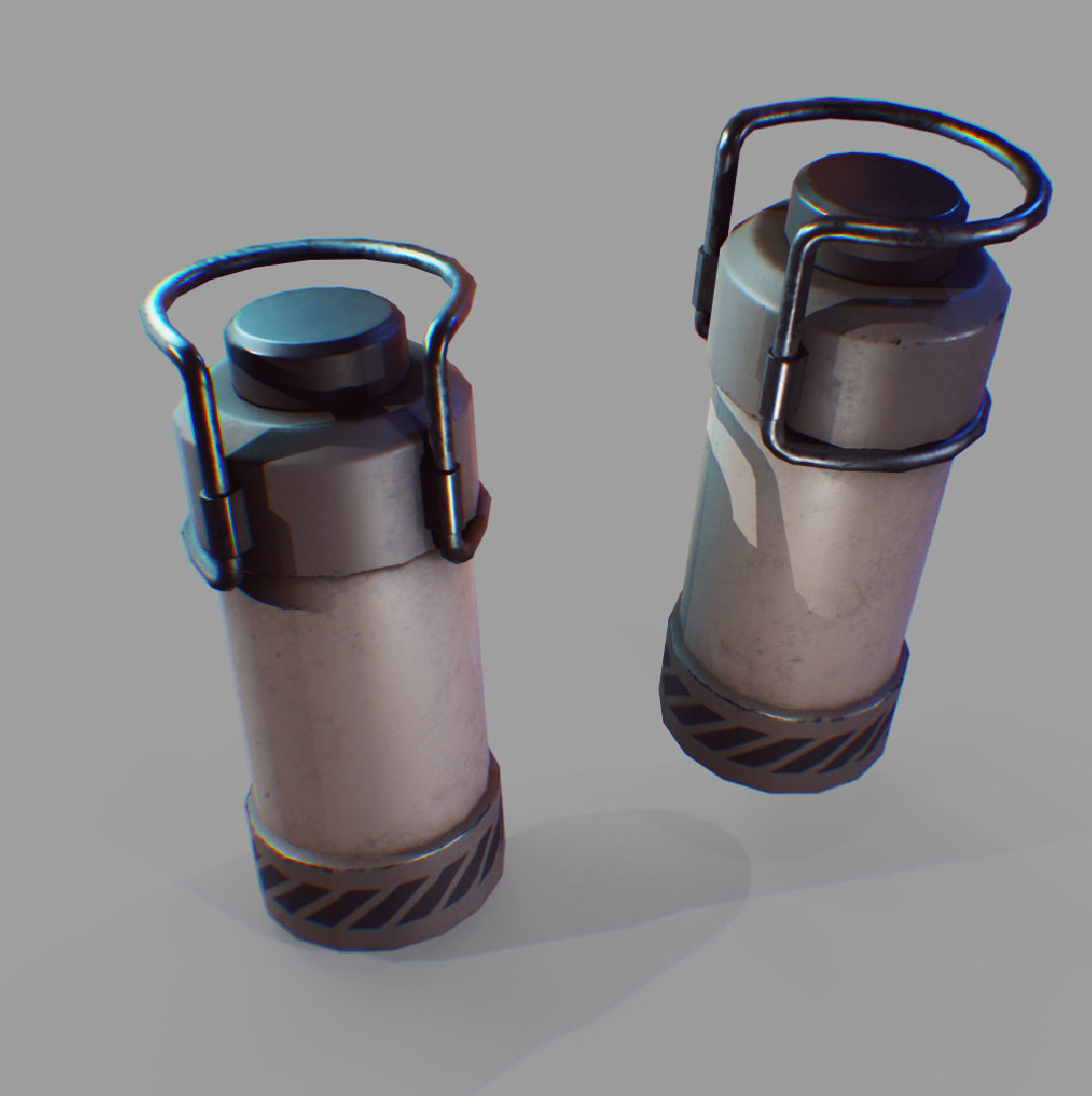 sci-fi barrels game-ready Low-poly 3D model_3