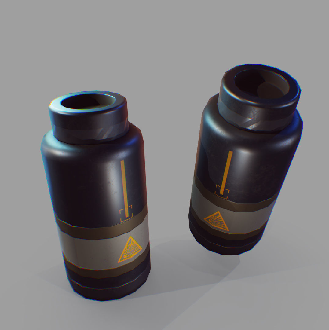 sci-fi barrels game-ready Low-poly 3D model_7