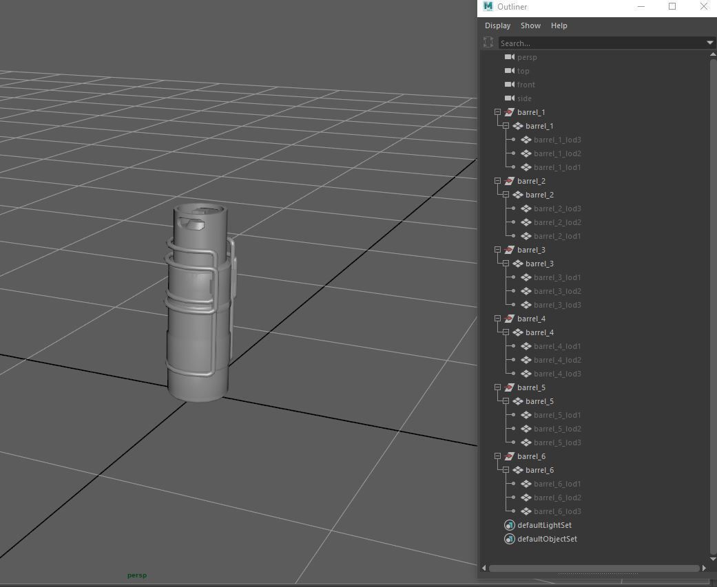 sci-fi barrels game-ready Low-poly 3D model_10