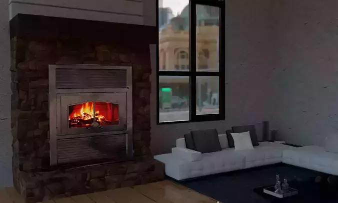 Fire Place Rock Set 02