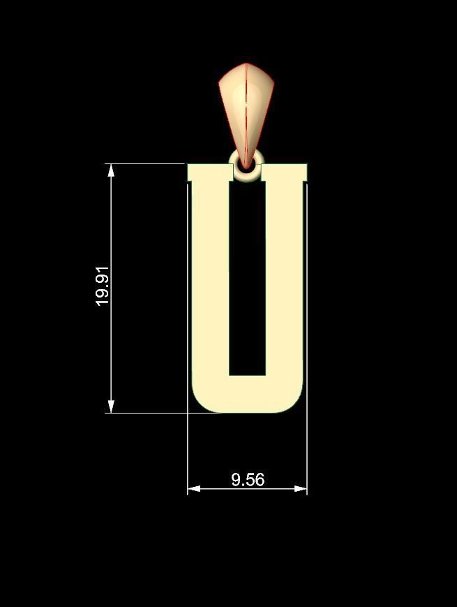 Initial Letters Pendant Amsterdam Signature Duo U 3D print model_5