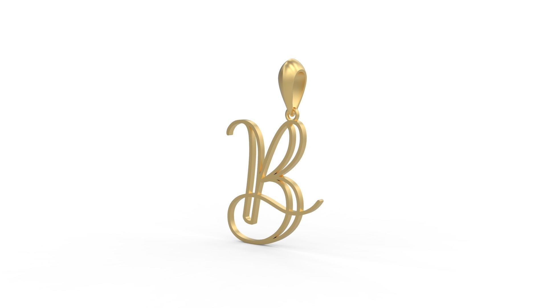Initial Letters Pendant Mellayu B 3D print model_1