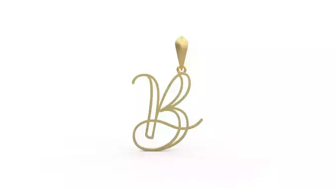 Initial Letters Pendant Mellayu B 3D print model
