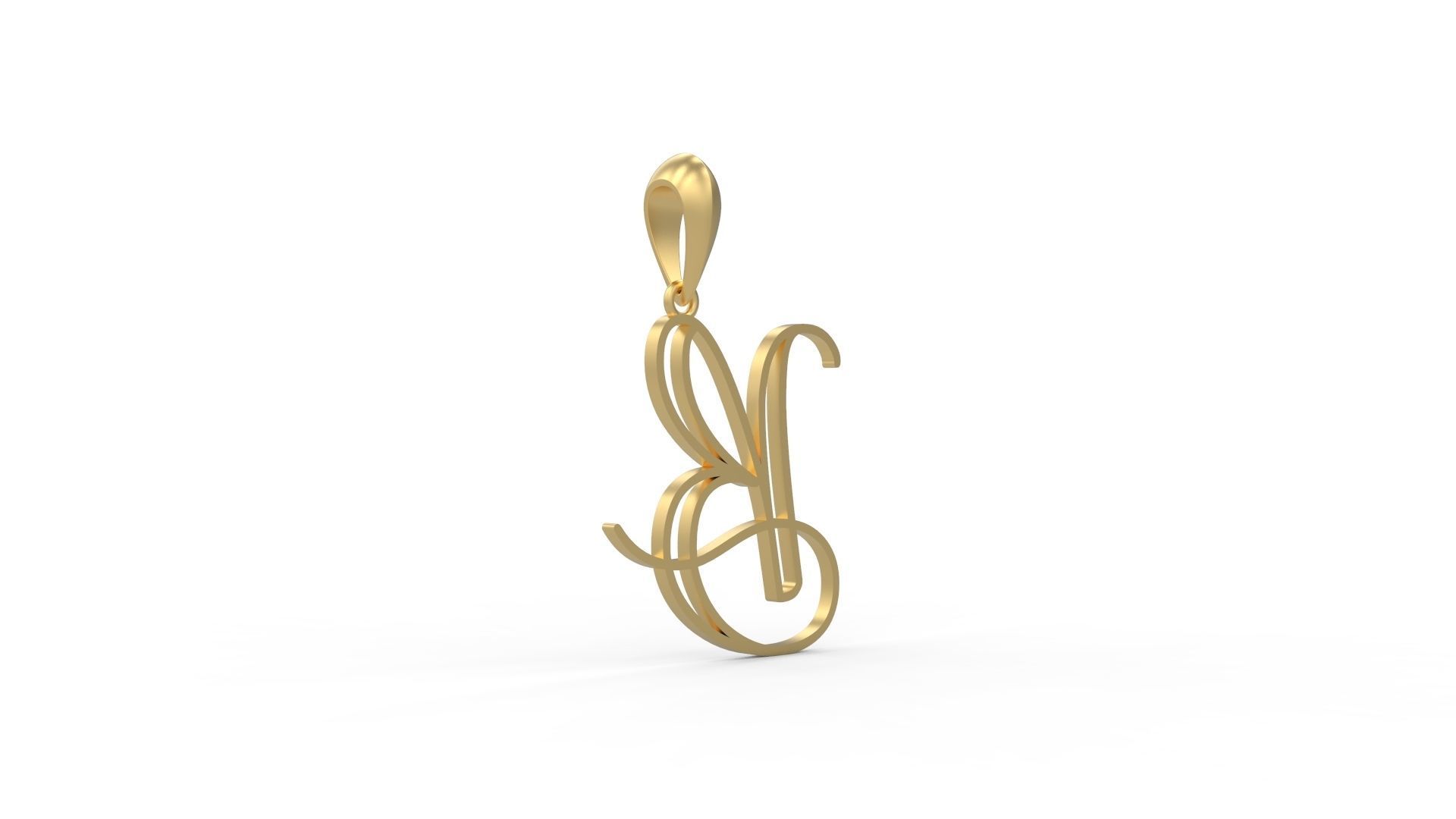Initial Letters Pendant Mellayu B 3D print model_3